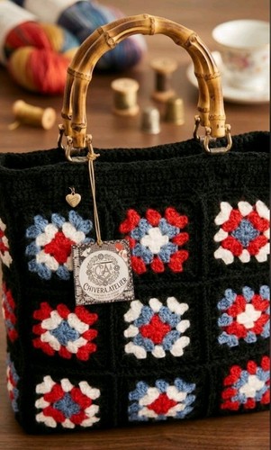 Borsa donna uncinetto granny - donna,
