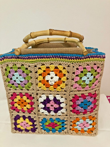 Borsa granny uncinetto fatta - granny, a