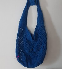 Borsa uncinetto blu, borsa