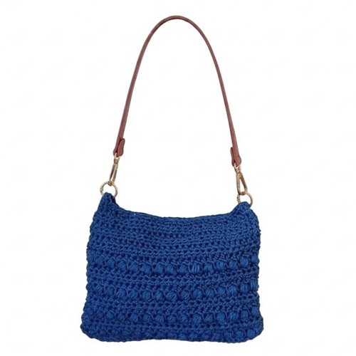 Borsa uncinetto blu cobalto - borsa,