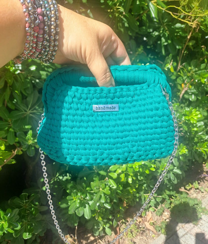 Borsa uncinetto clutch fatta - , a