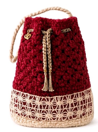 Borsa donna uncinetto fatta - uncinetto, a