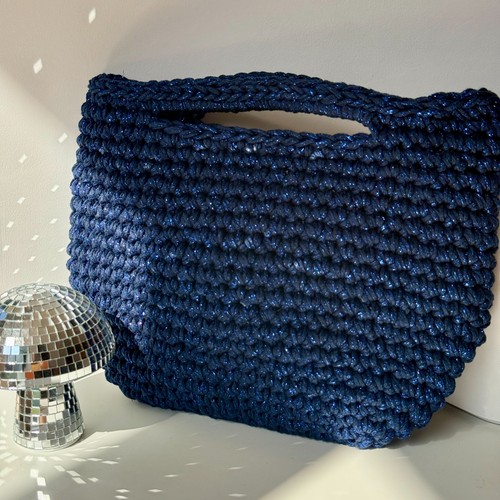 Borsa tote all - 'uncinetto, blu