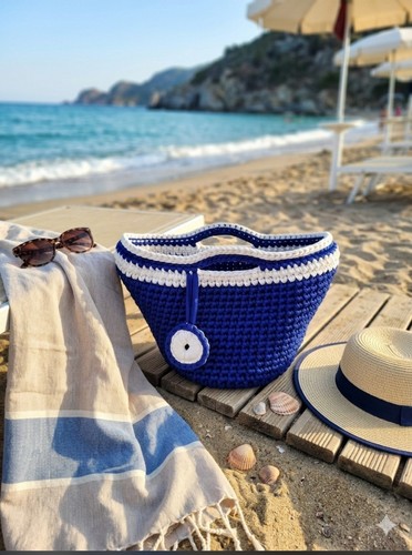 Borsa mare uncinetto fatta - uncinetto, a