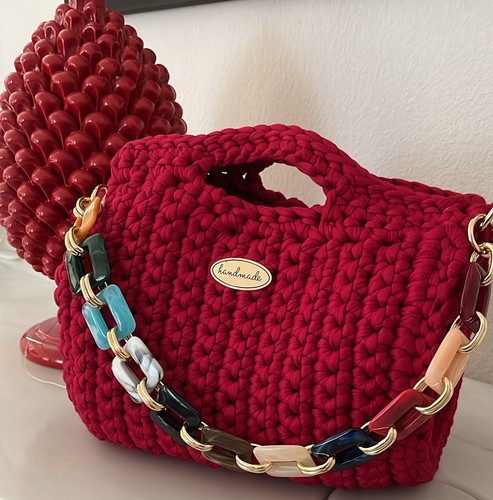 Borsa fatta mano uncinetto - mano, uncinetto.