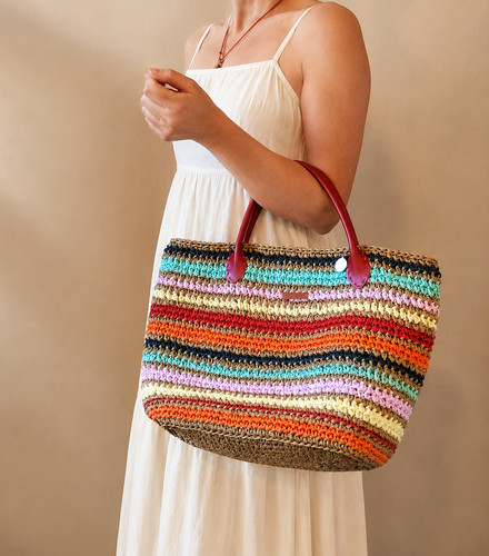 Borsa rafia uncinetto - rafia, fatta