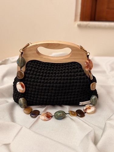 Borsa donna uncinetto nera - borsa,