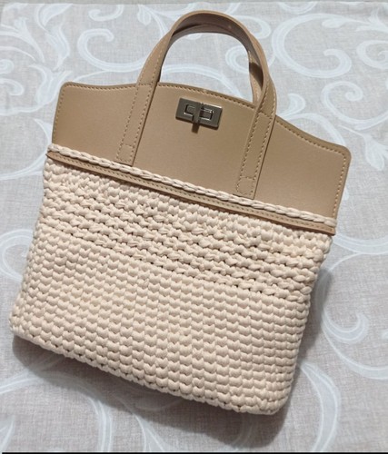 Borsa capiente uncinetto fatta - capiente,