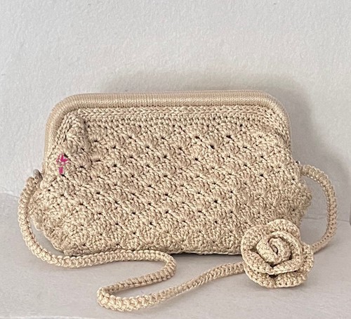 Borsa uncinetto cordino clutch - borsa,
