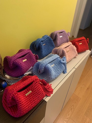 Borsa clutch uncinetto fatta - borsa,