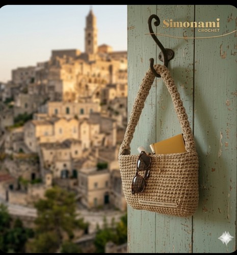 Borsa donna uncinetto fatta - borsa,